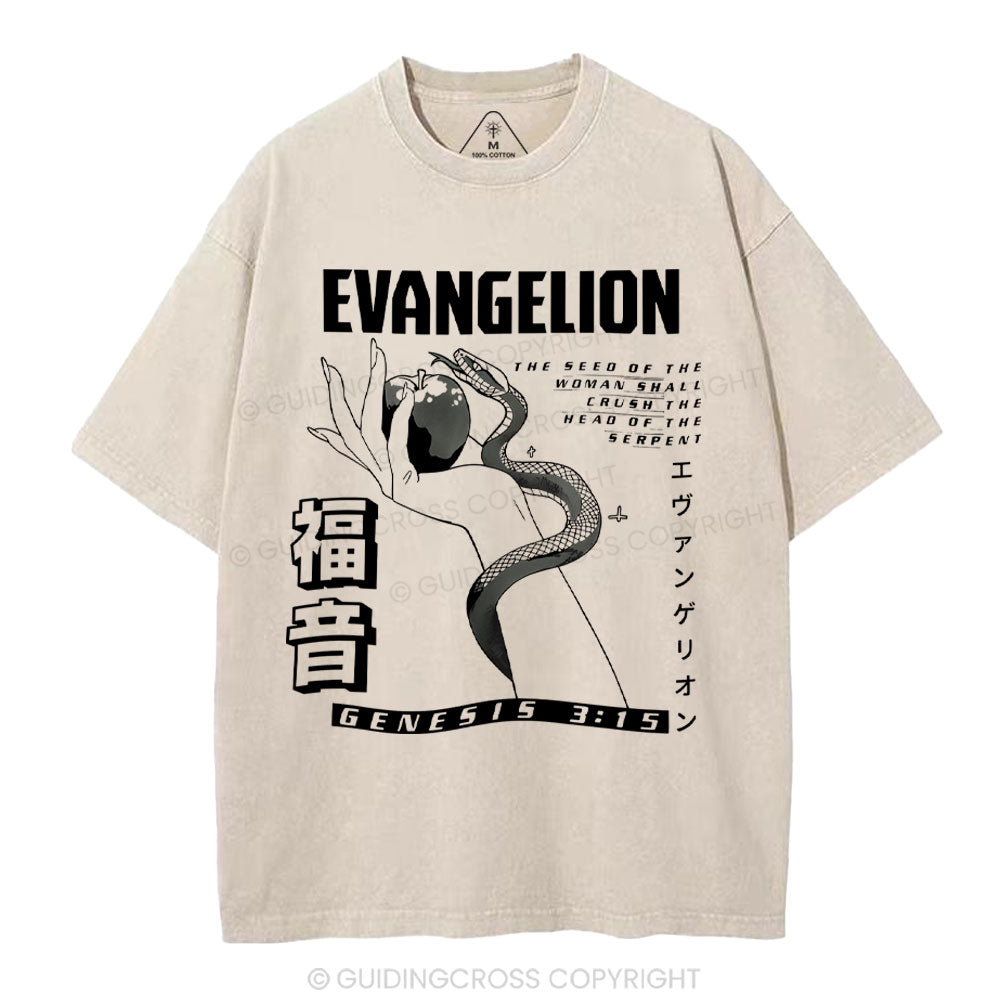 Evangelion Chirstian Washed T-Shirt