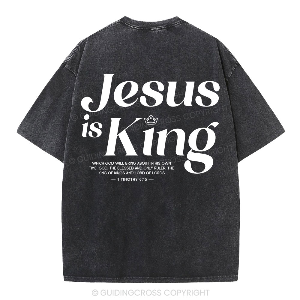 Jesus Is King Christian Washed T-Shirt