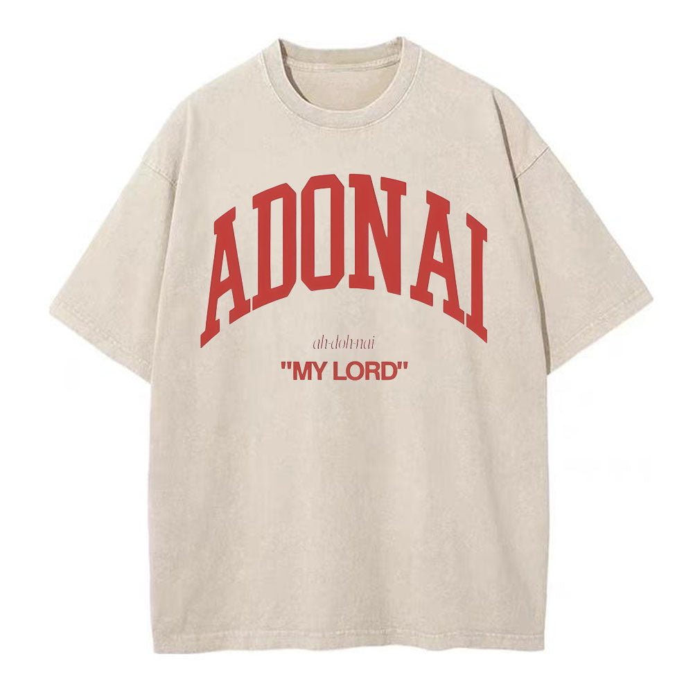 ADONAI My Lord Christian Washed T-Shirt