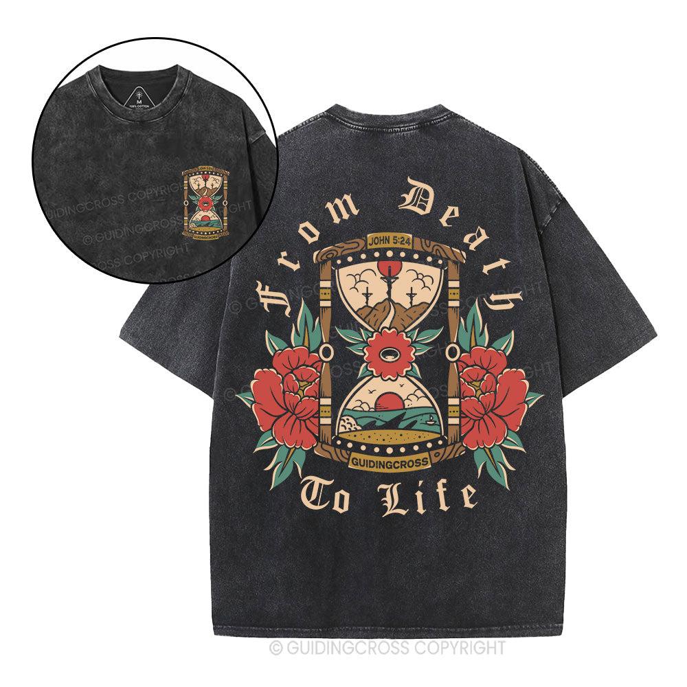 From Death To Life Christian Washed T-Shirt
