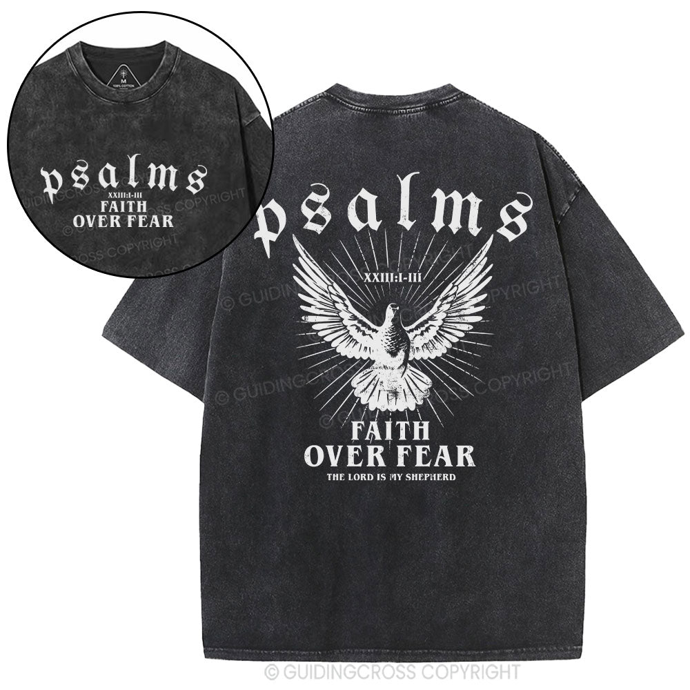 Faith Over Fear Christian Washed T-Shirt