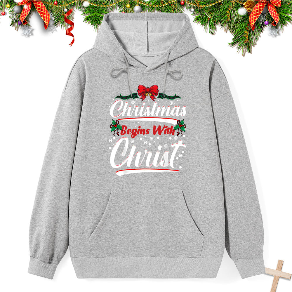 Christmas Begins With Christ Classic Christian Hoodie
