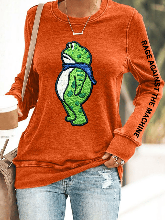 🔥Buy 3 Get 15% Off🔥Women's FDT Print Crew Neck Sweatshirt
