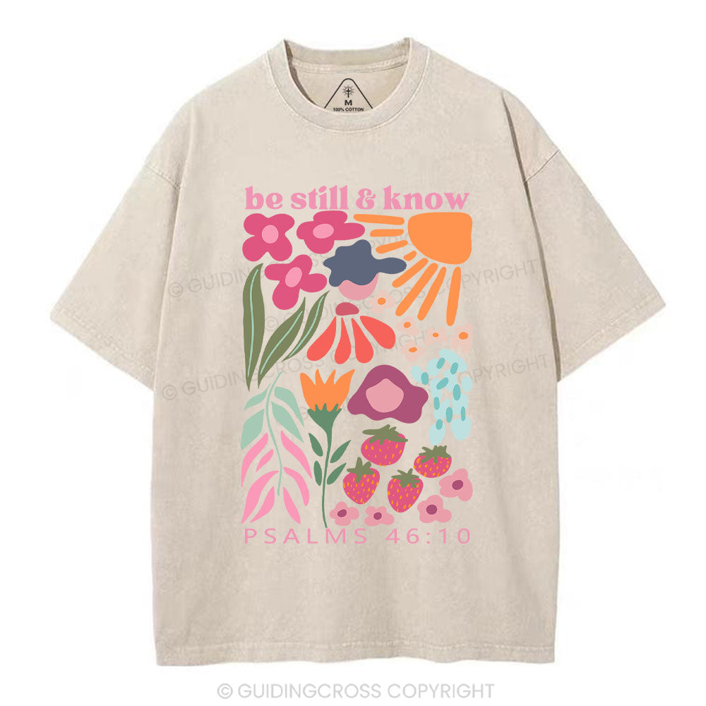 Be Still And Know Christian Washed T-Shirt