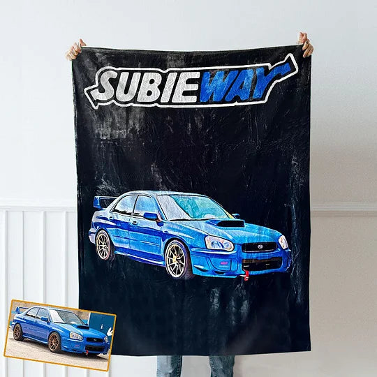 Custom Picture Car Blanket Interesting Print Present for Family Gift For DAD