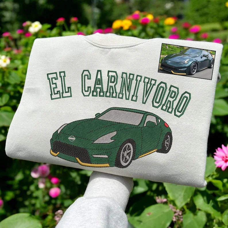 Custom Embroidered Car Sweatshirt, Gift for Car Lover