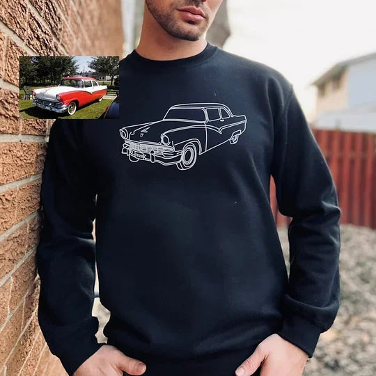 Custom Car Embroidered Crewneck & Hoodies – The Perfect Gift for Dad or Husband!