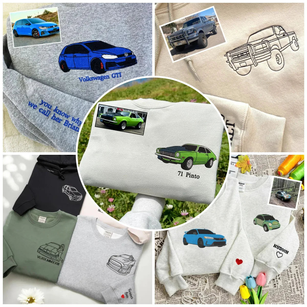 Customized Car Embroidered Hoodies