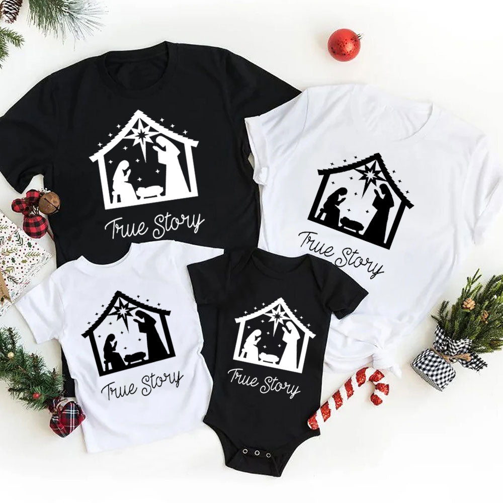 True Story Christmas Nativity Family Matching Shirts