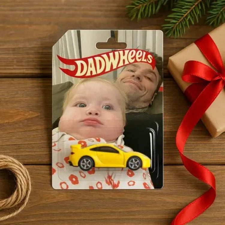 Custom Retro Dad Wheels Packaging Car Gift
