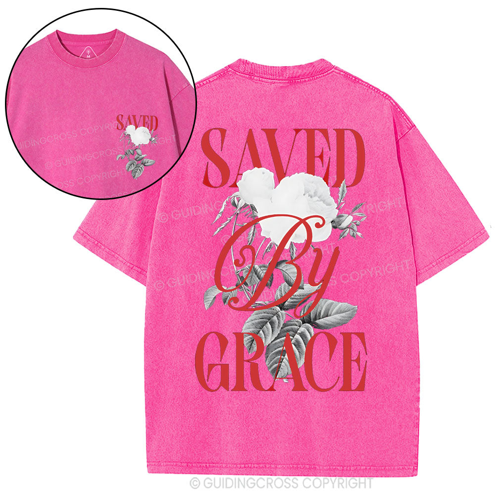 Saved By Grace Christian Washed T-Shirt
