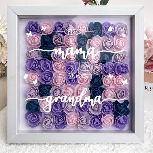 First Mom Now Grandma - Personalized Flower Shadow Box