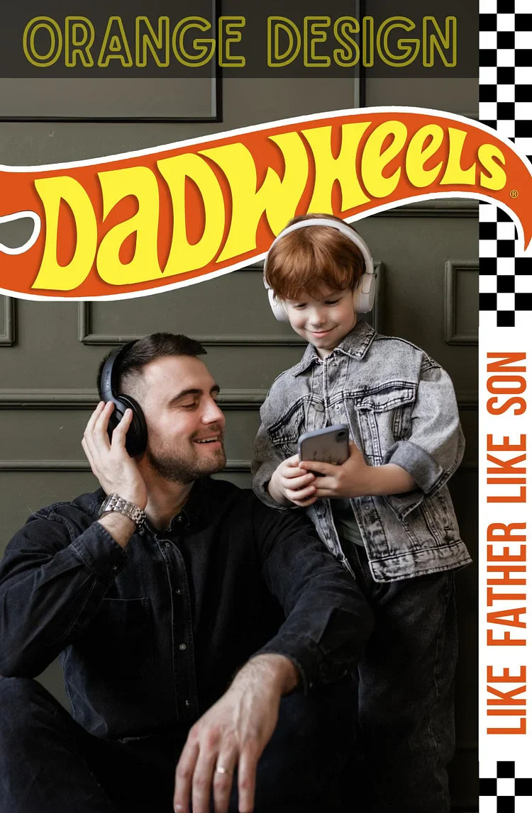 Custom Retro Dad Wheels Packaging Car Gift