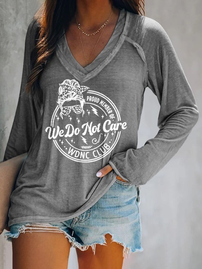 🔥Buy 3 Get 15% Off🔥V-neck Retro Funny Proud Member Of WDNC Club Menopause Perimenopause Print T-Shirt