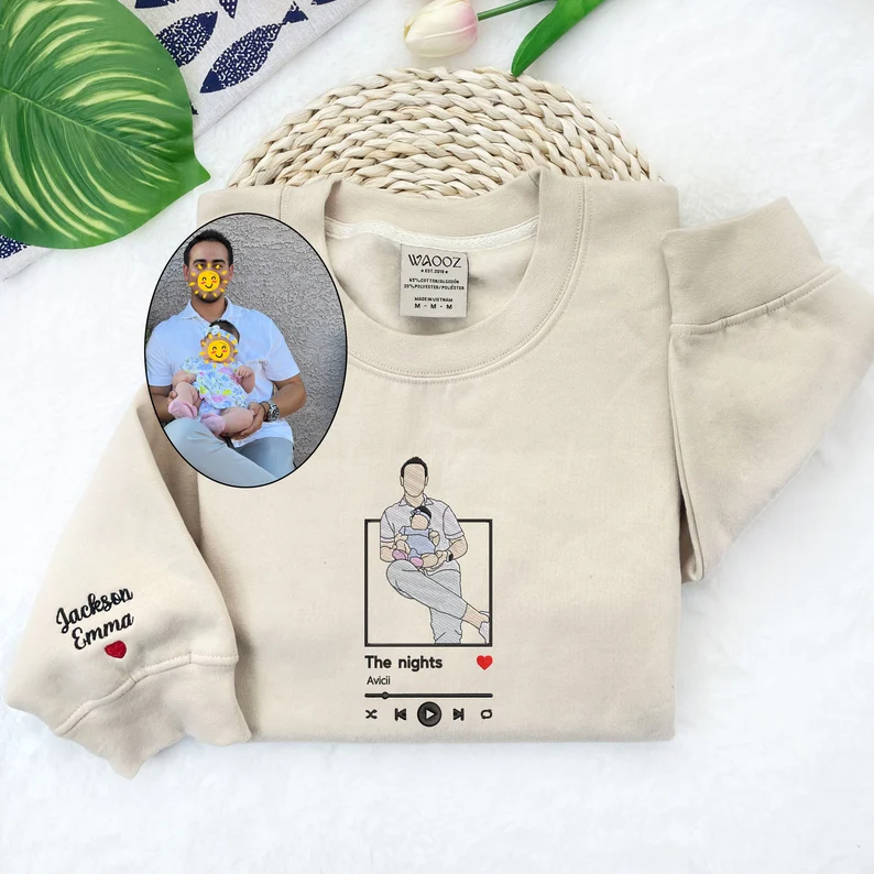 Personalized Photo Portrait Sweatshirt for Dad, Papa, and Your Beloved Ones