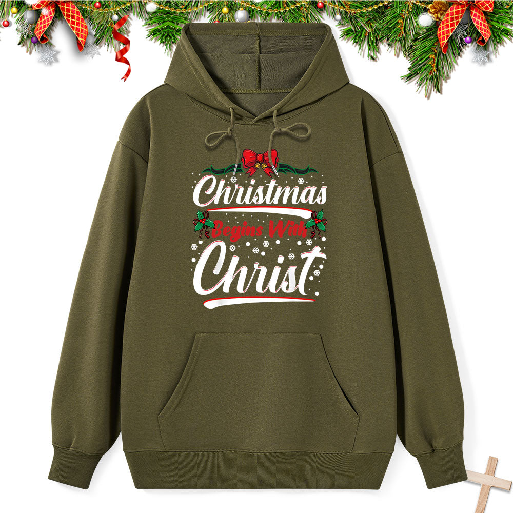 Christmas Begins With Christ Classic Christian Hoodie