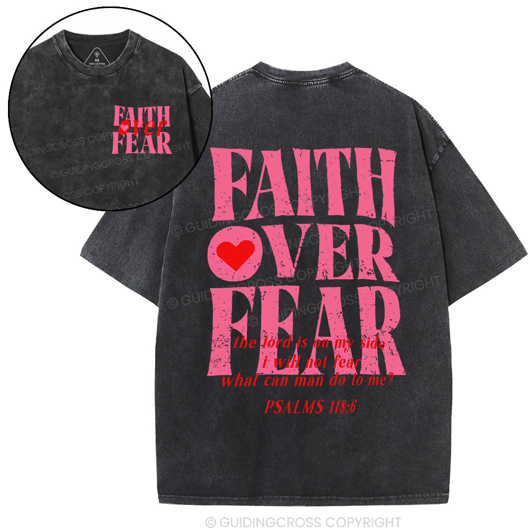 Faith Over Fear Christian Washed T-Shirt