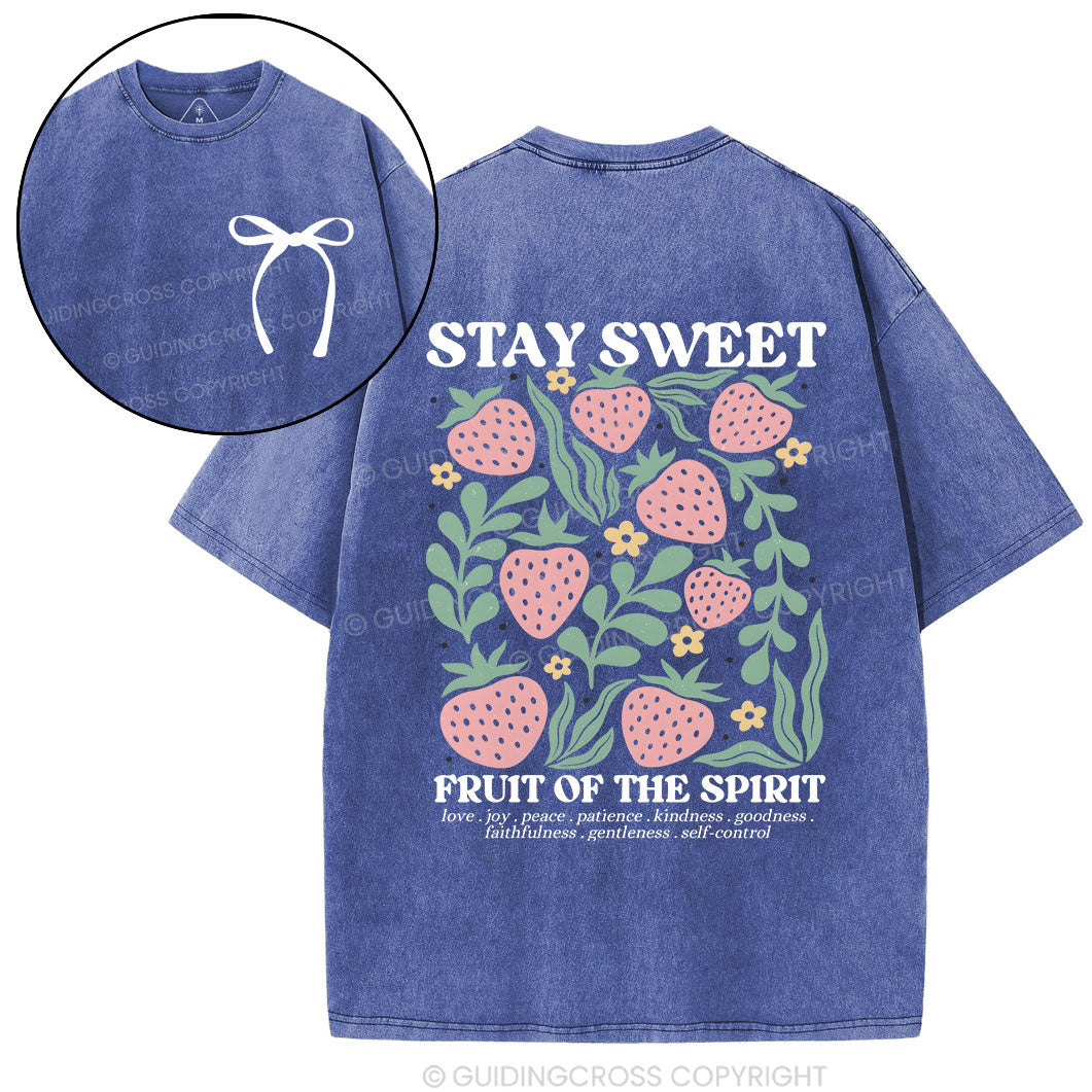 Stay Sweet Fruit Of The Spirit Christian Washed T-Shirt
