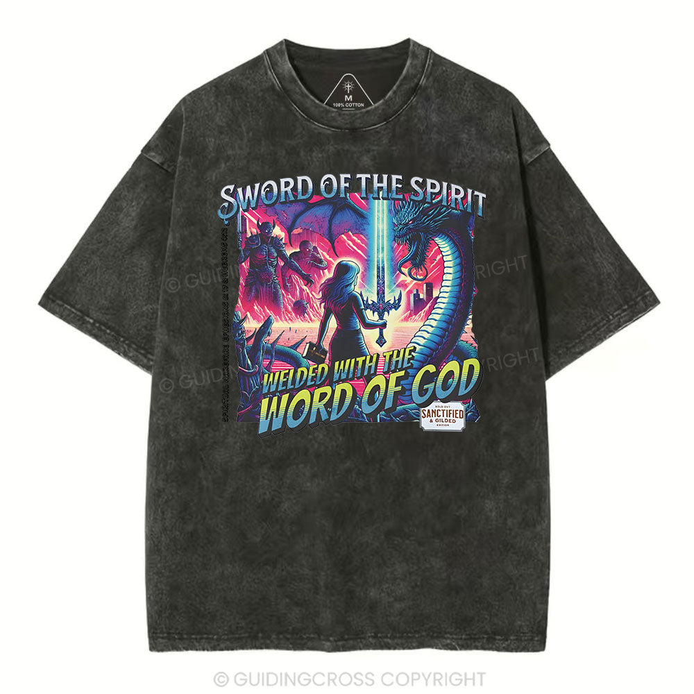 Sword Of The Spirit Christian Washed T-Shirt