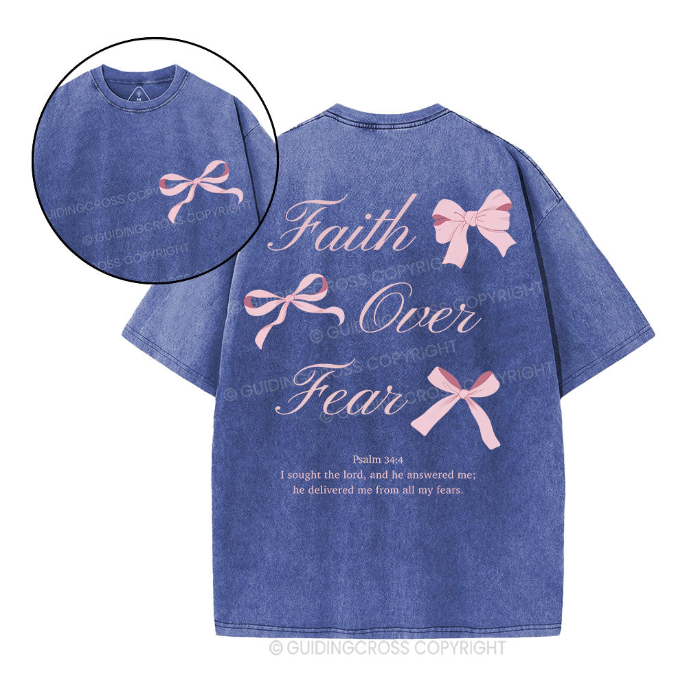Faith Over Fear Christian Washed T-Shirt
