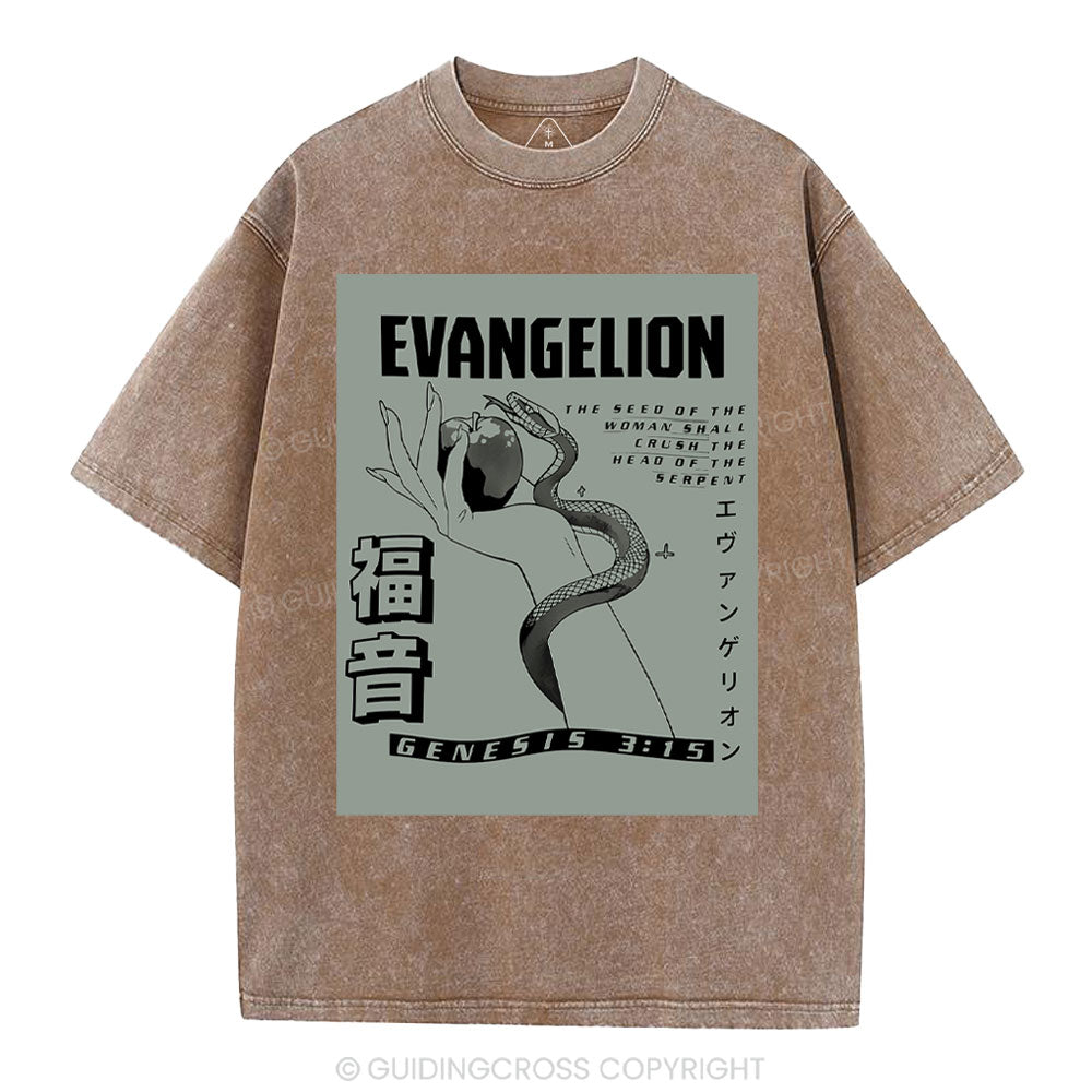 Evangelion Chirstian Washed T-Shirt