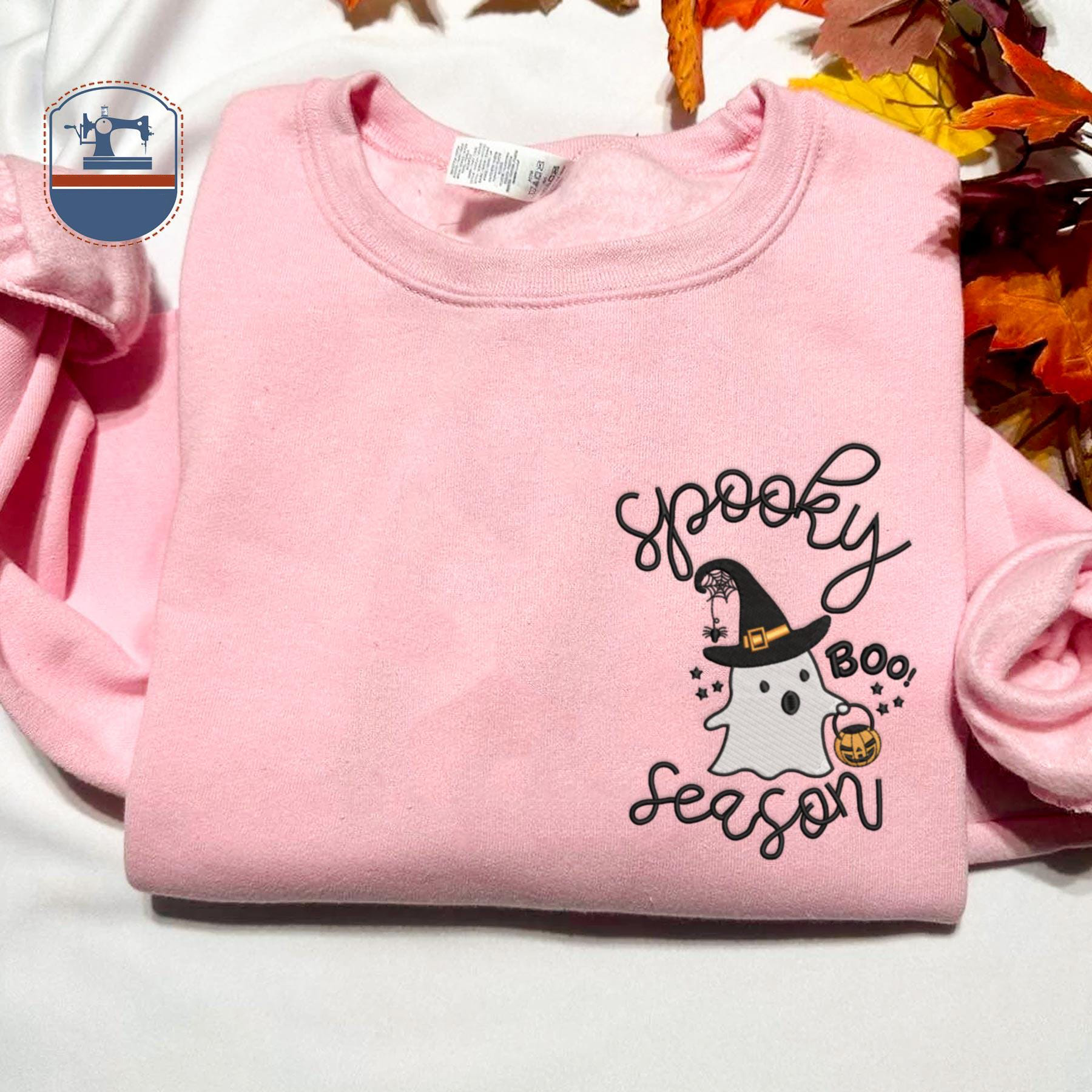 Custom Embroidered Halloween Spooky Witch Season Sweatshirt | Halloween Gift