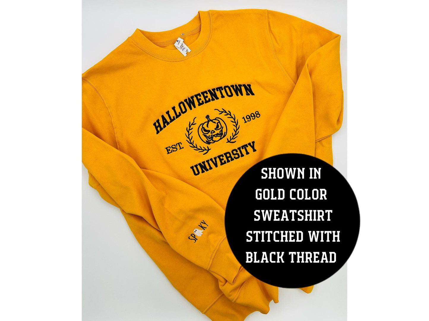 Custom Embroidered Halloween Halloweentown Pumpkin 1998 University Sweatshirt | Halloween Gift