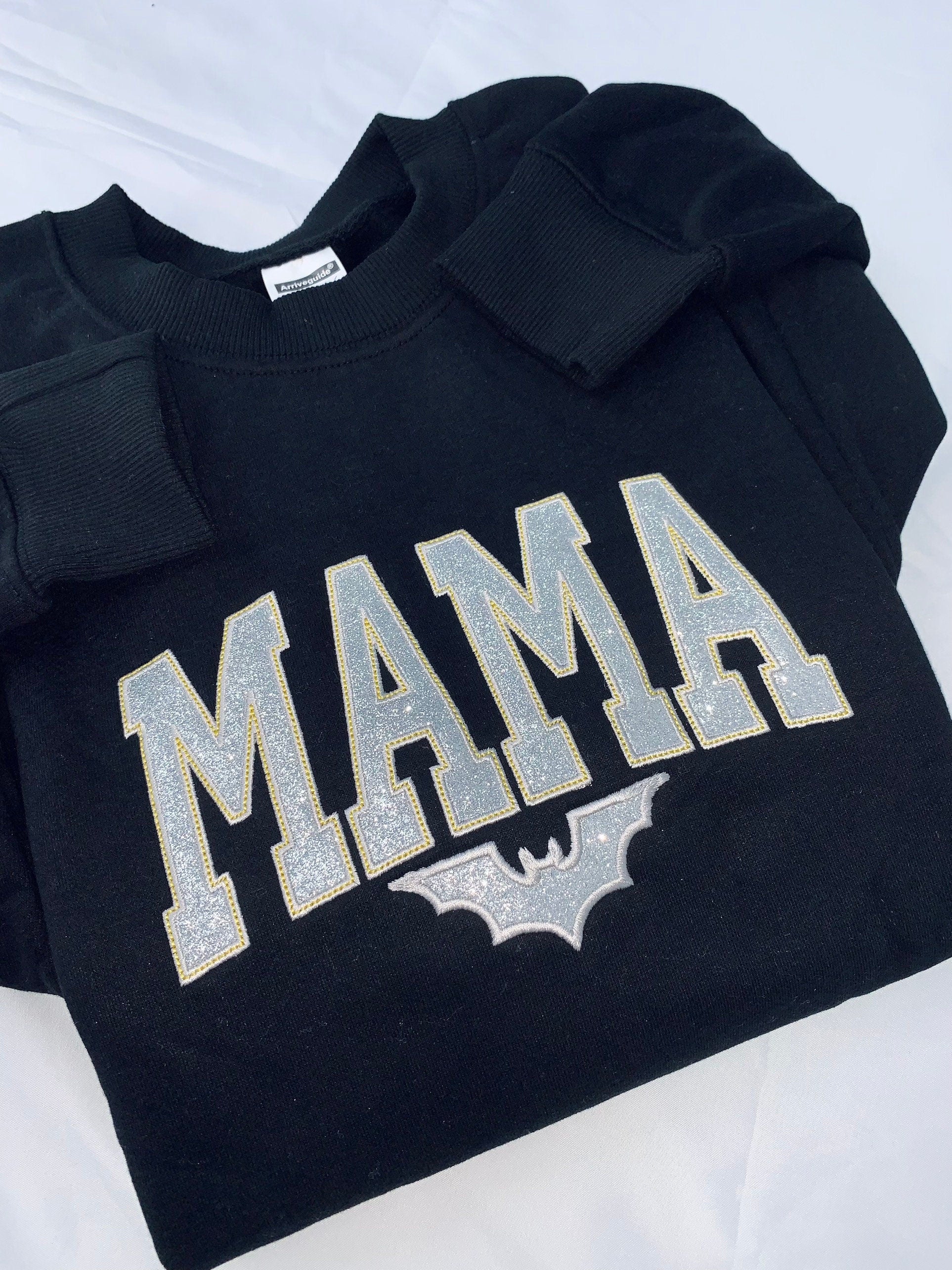 Custom Embroidered Halloween Glitter Applique Mama Sweatshirt | Halloween Gift for Mama