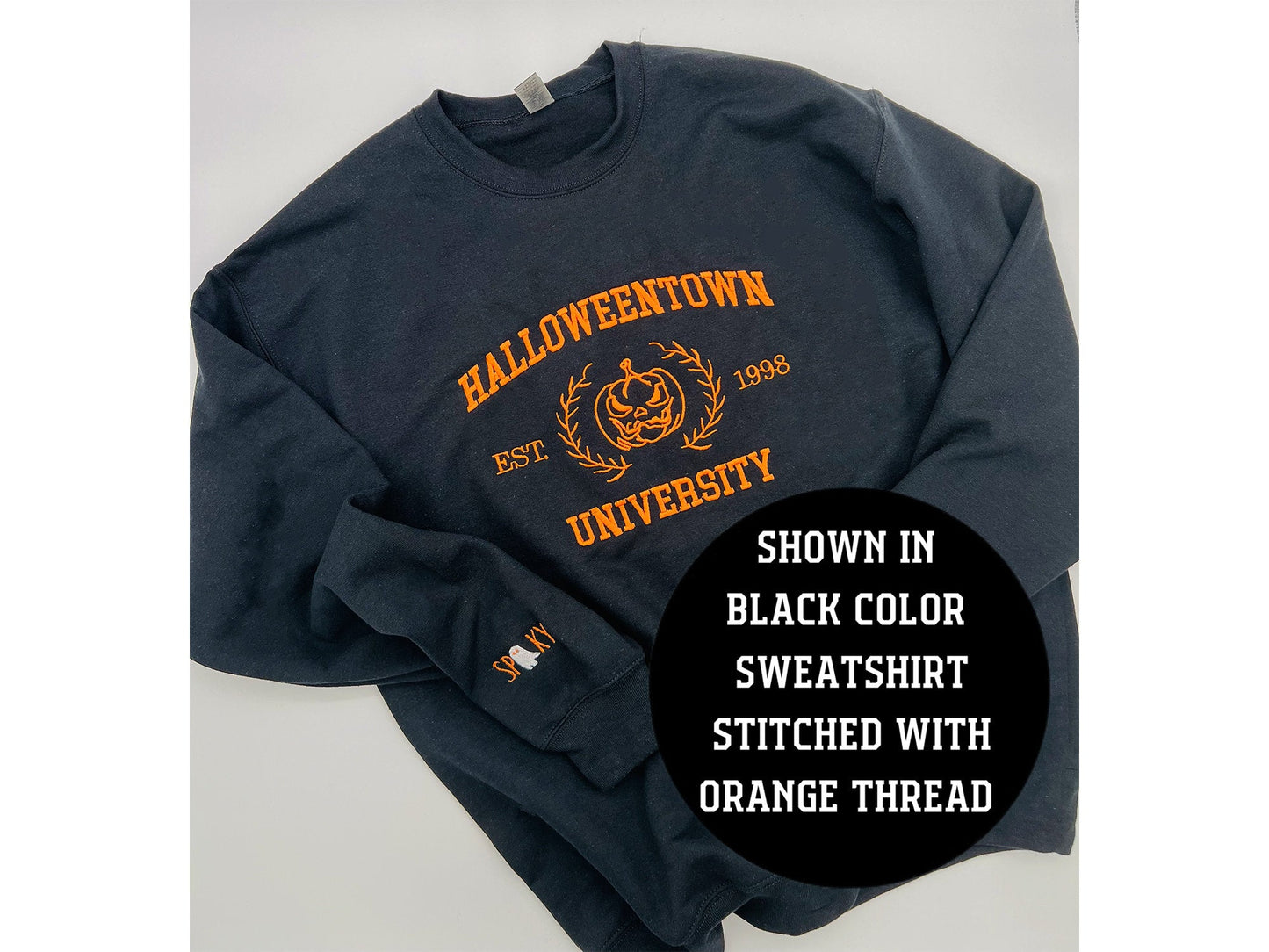 Custom Embroidered Halloween Halloweentown Pumpkin 1998 University Sweatshirt | Halloween Gift