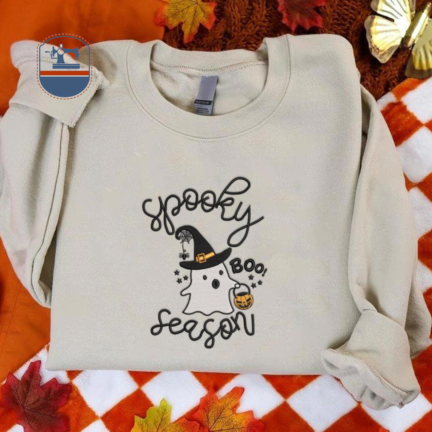 Custom Embroidered Halloween Spooky Witch Season Sweatshirt | Halloween Gift