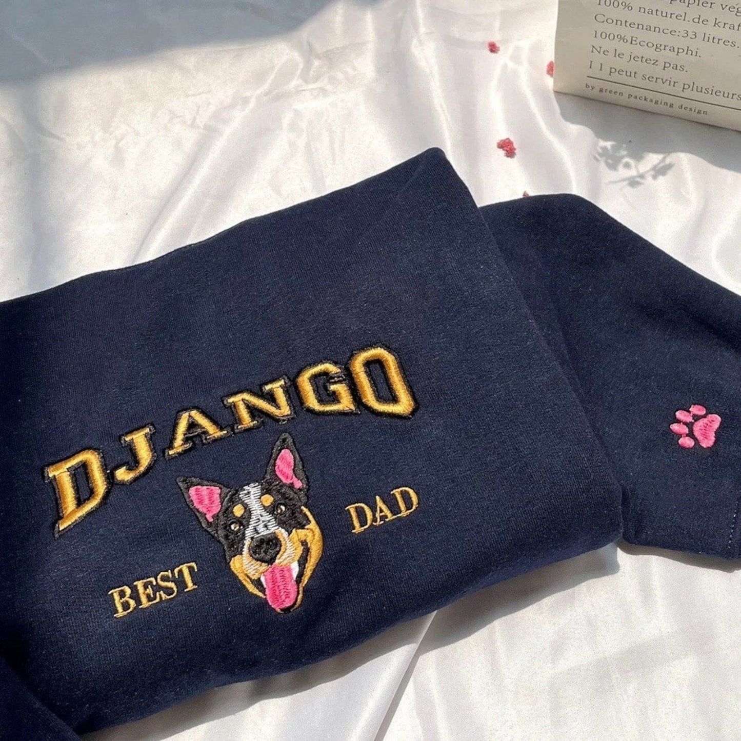 Custom Embroidered Cat From Your Photo Sweatshirt | Gift For Pet Lover
