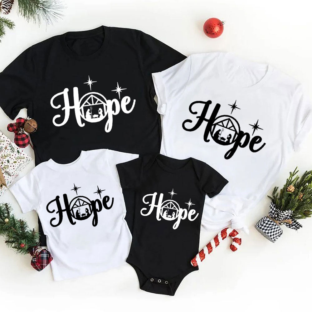 Christmas Hope Nativity Family Matching Shirts