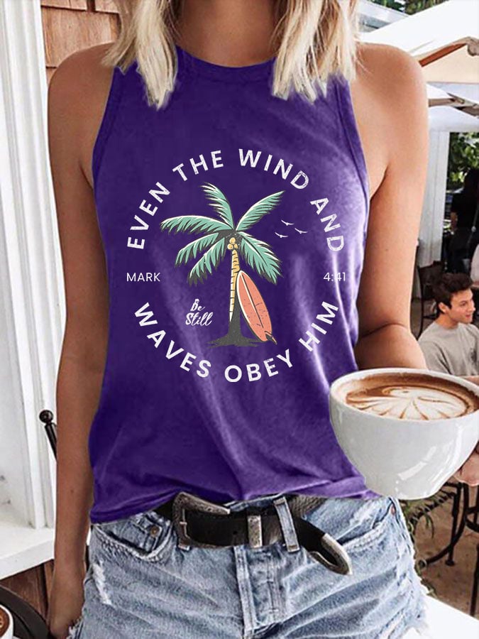 Women'S Casual Christian Scripture Print Tank Top
