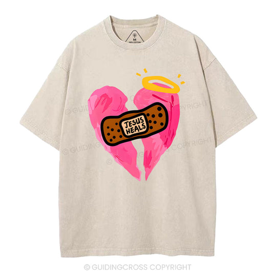 Jesus Heals Christian Washed T-Shirt