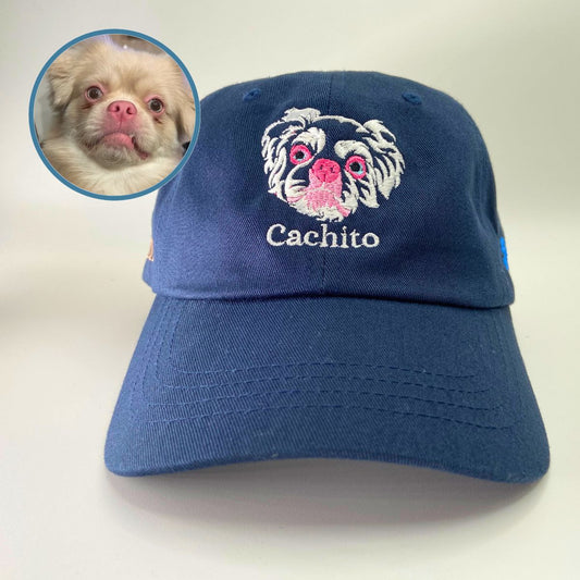 Custom Dog Face Outline Embroidered Hat | Gift For Pet Lovers