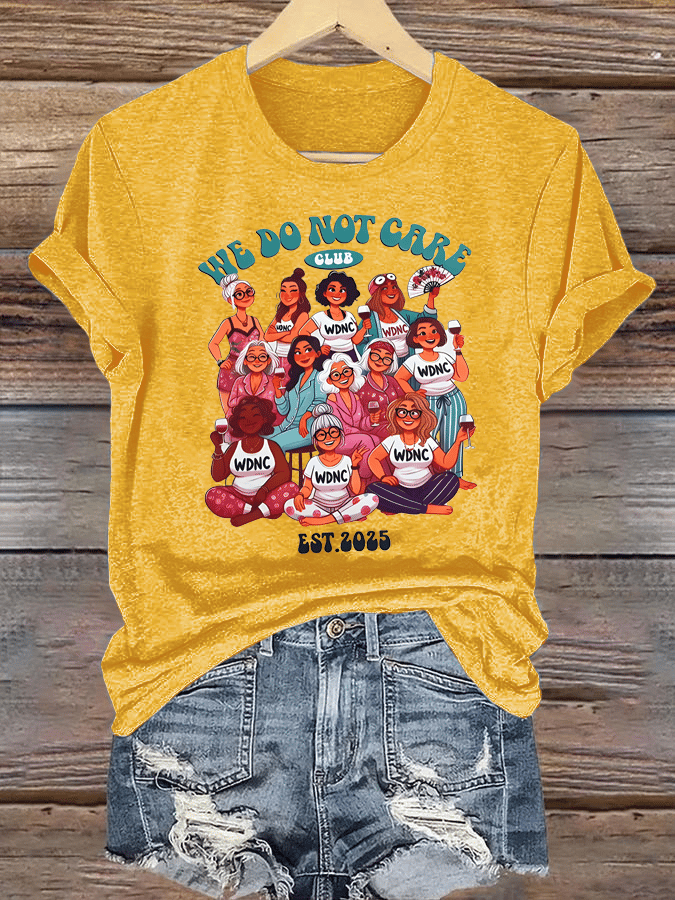 Women's We don't care about club print T-shirt