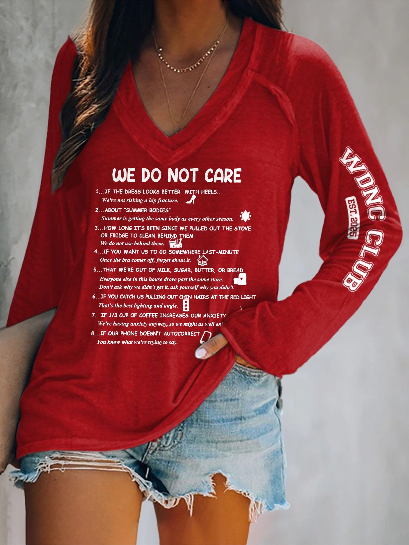 🔥Buy 3 Get 15% Off🔥V-neck Retro Funny WDNC Menopause Perimenopause Print T-Shirt