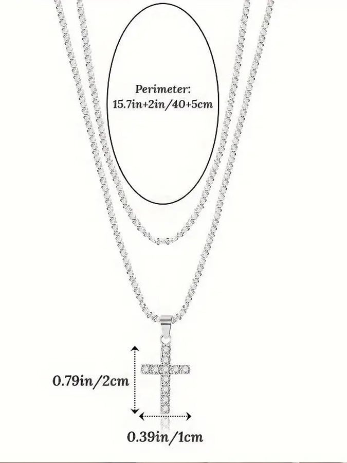Women's 925 Sterling Silver With Cross Pendant Necklace