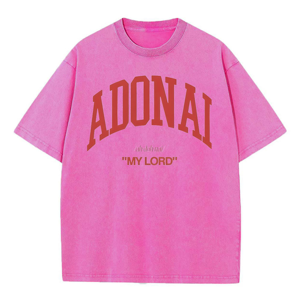 ADONAI My Lord Christian Washed T-Shirt