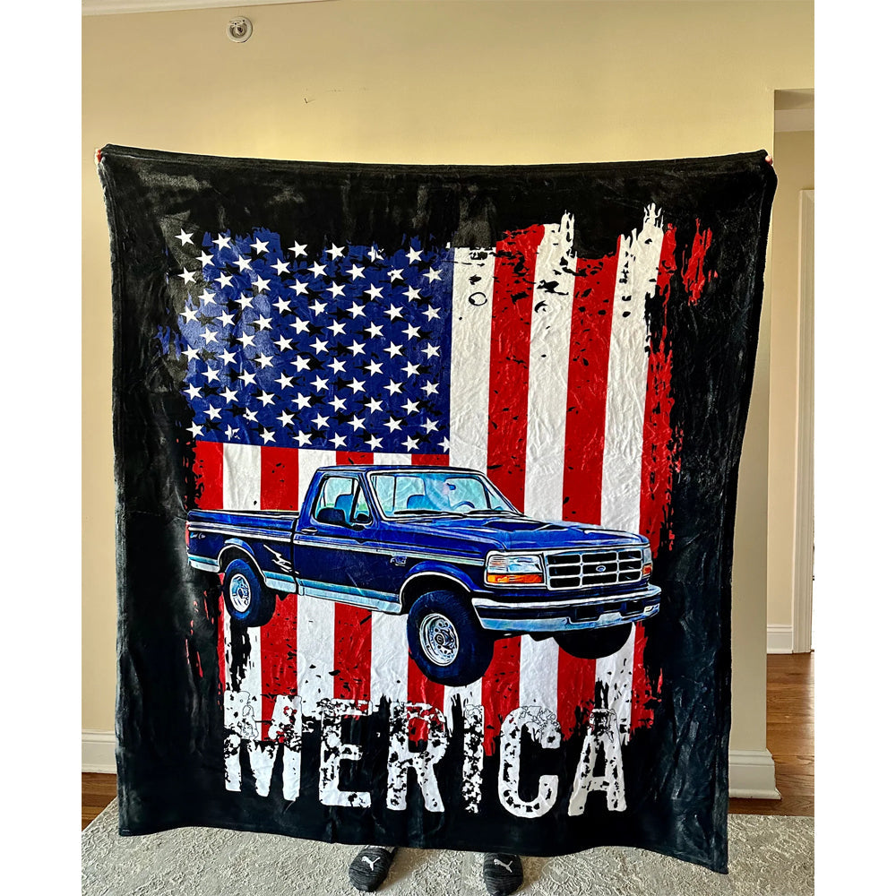 Merica Custom Car Fleece Blanket