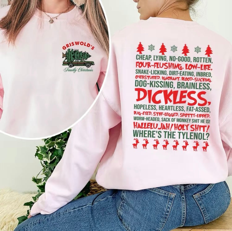 Custom Embroidered Griswold Family Christmas Shirt | Funny Christmas Shirt | Dickless Sweatshirt | Clark Griswold Shirt