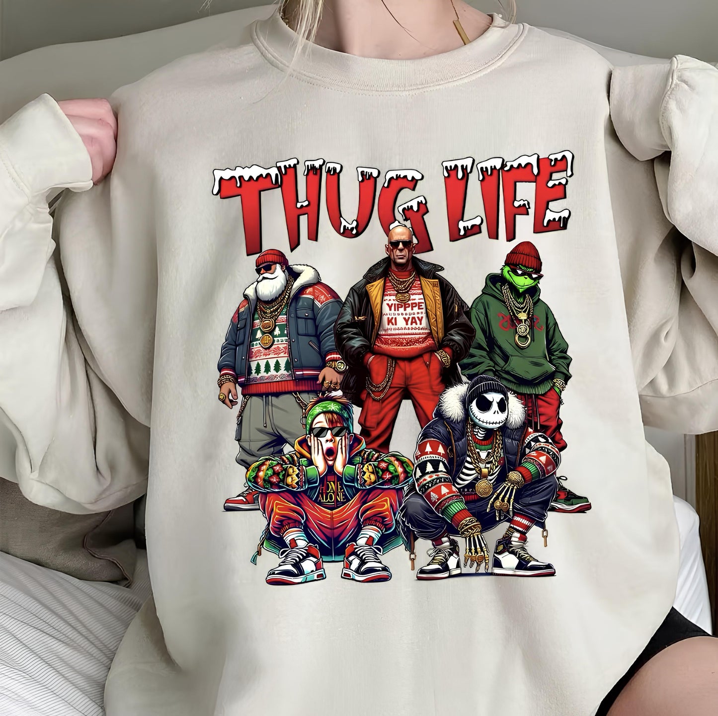 Custom Christmas Thug Life Movie Character Sweatshirt | Christmas Gifts