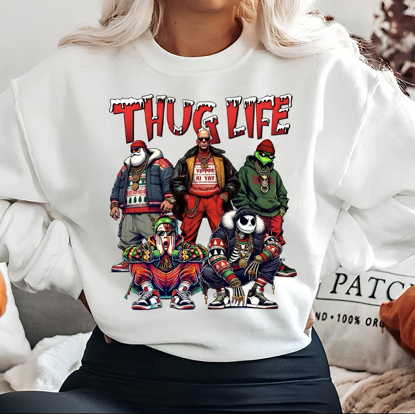 Custom Christmas Thug Life Movie Character Sweatshirt | Christmas Gifts