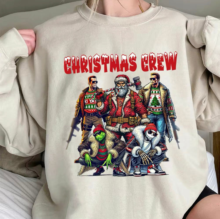 Custom Embroidered Christmas crew Movie Character Sweatshirt
