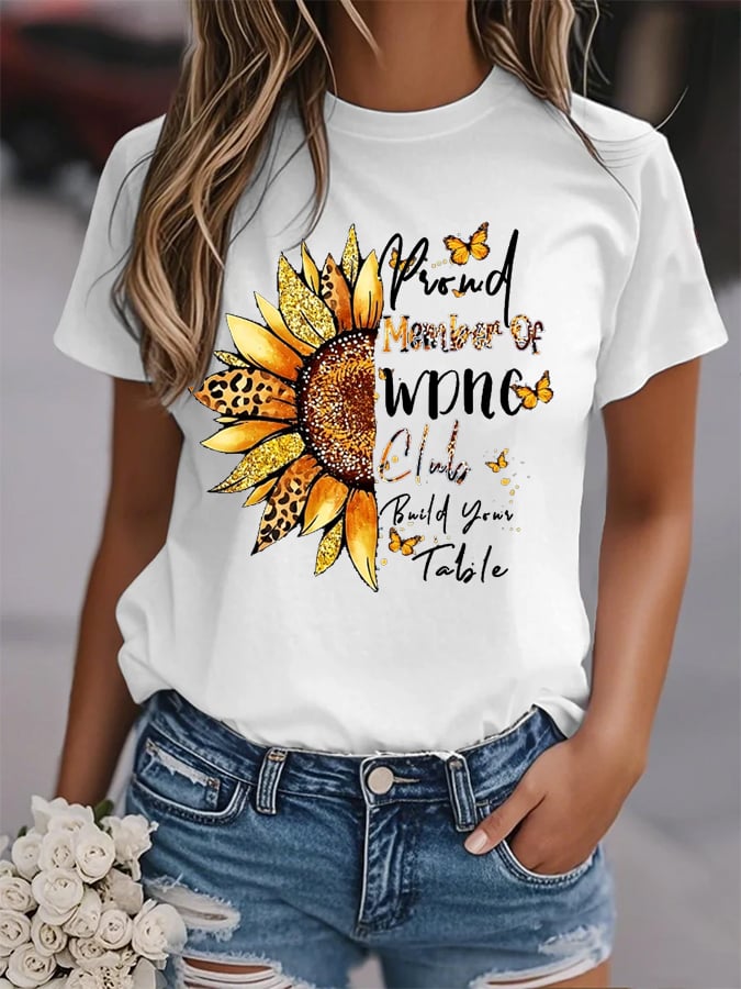 🔥Buy 3 Get 15% Off🔥Women's Sunflower Proud Member Of WDNC Club Print Shirt