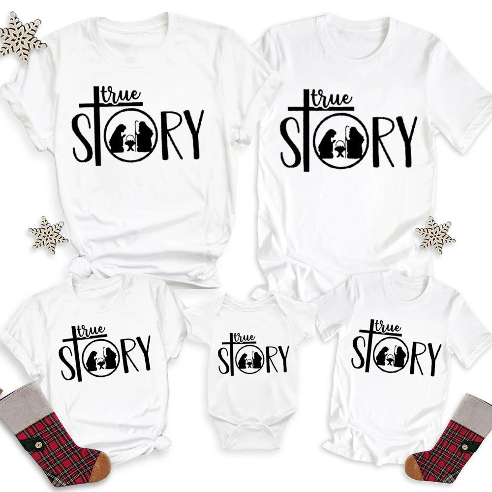 Personalized True Story Christmas Family Matching Shirts