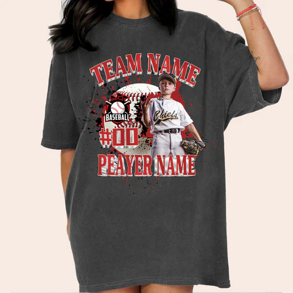 Baseball/Football/Soccer/Softball/Hockey Shirt Personalized Photo Shirt Custom Sports Mom Football Season Ball