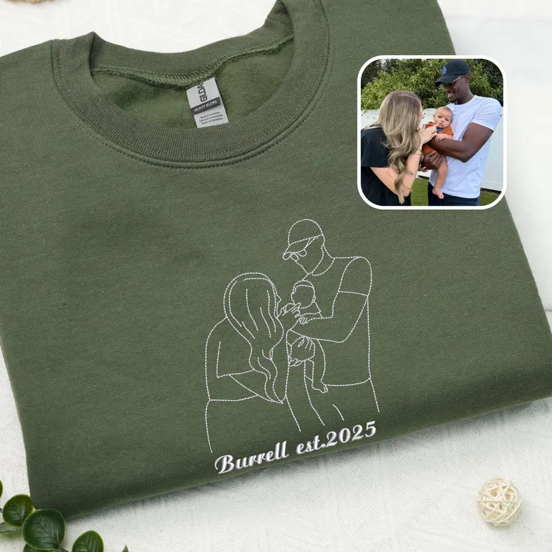 Custom Embroidered Portrait From Photo Hoodie