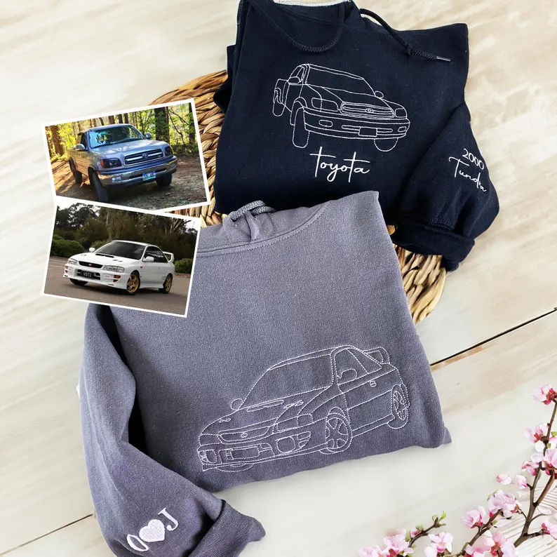 Customized Car Embroidered Hoodies (Refined Embroidery)