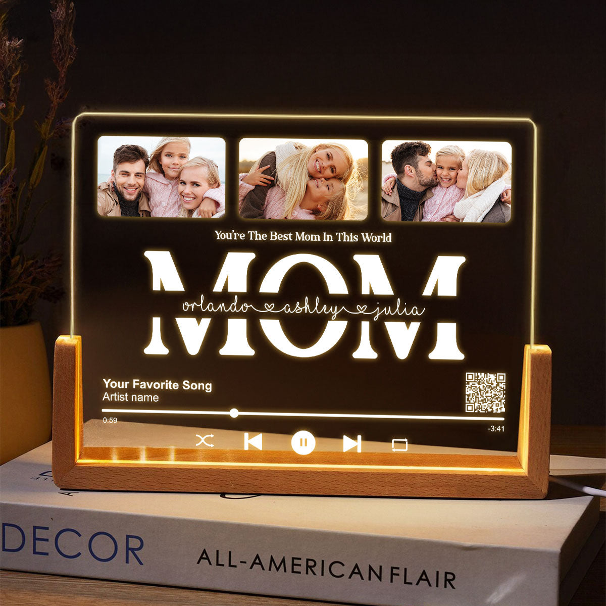 Customize with a Song That Speaks Your Heart, Personalized Photo LED Night Light